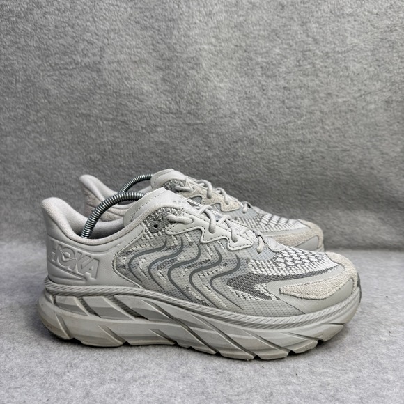 Hoka One One Clifton LS Womens Running Shoes Size 7.5 Grey Sneakers 1141550 STGL - Picture 4 of 10